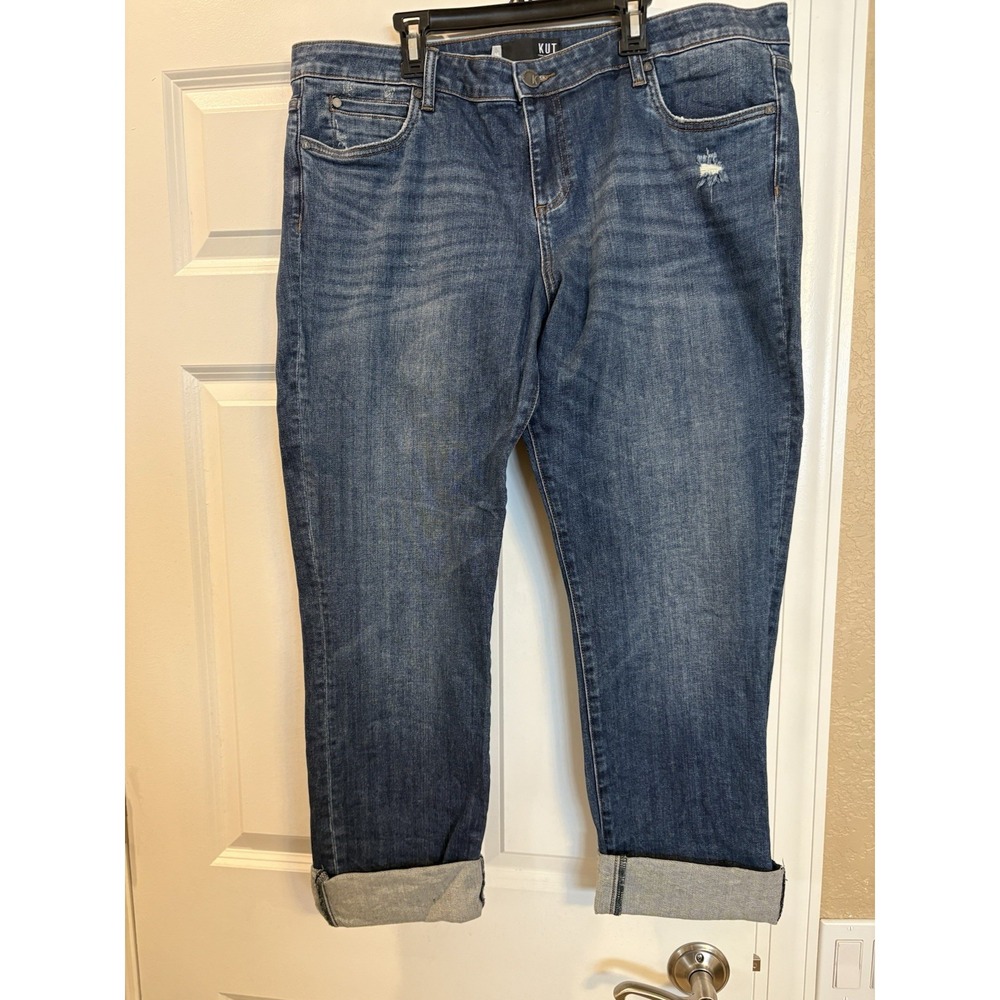 Kut From The Kloth Women's Catherine Boyfriend Jeans, Size 16, Distressed‎